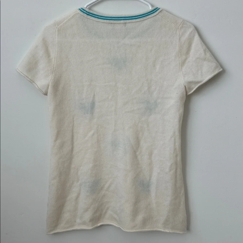J.Crew 100% Cashmere Embroidered Tennis Top Size: S
